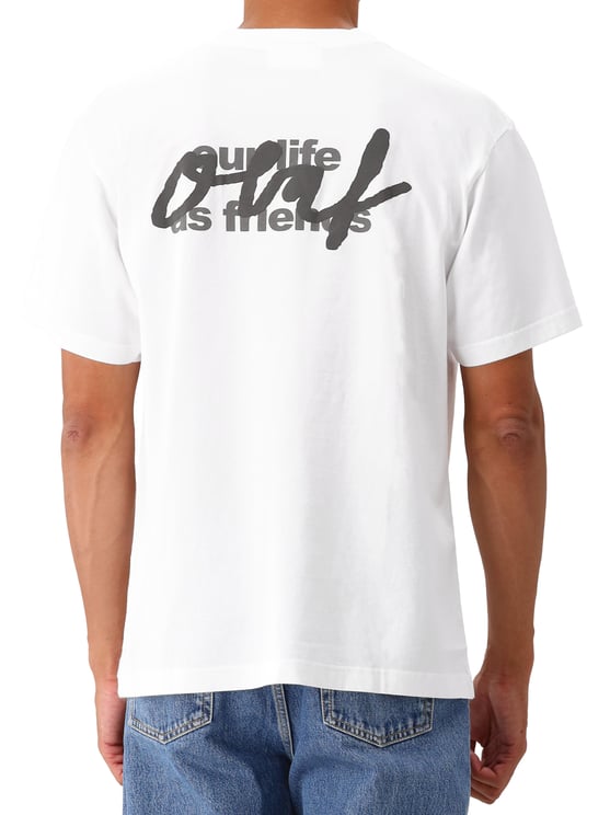 ØLÅF Ølaf T-shirt Wit Script Graphic Tee