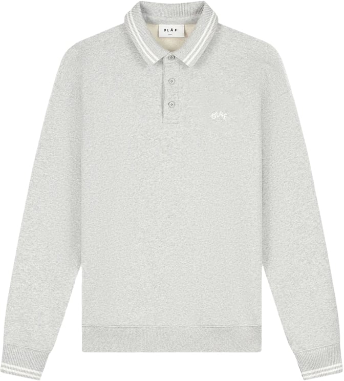ØLÅF Olaf Tipping Detail Oversized Polo Polos Grijs M230205