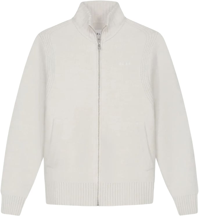 ØLÅF Olaf Zip Through Knitted Mock Neck Vesten Off White M230703