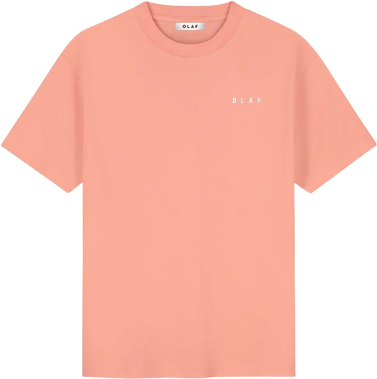 ØLÅF Olaf Brushstroke Face Tee T-shirts Koraal M240101