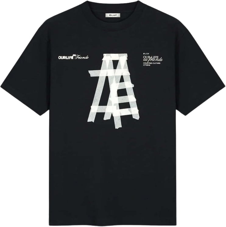 ØLÅF Olaf Taped Ladder Ss Tee T-shirts Zwart M240114