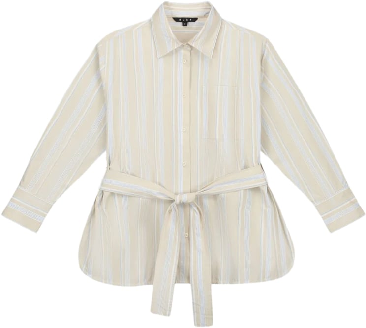 ØLÅF ØlÅf Stripe Tie Shirt Ls Blouses Blauw W200304