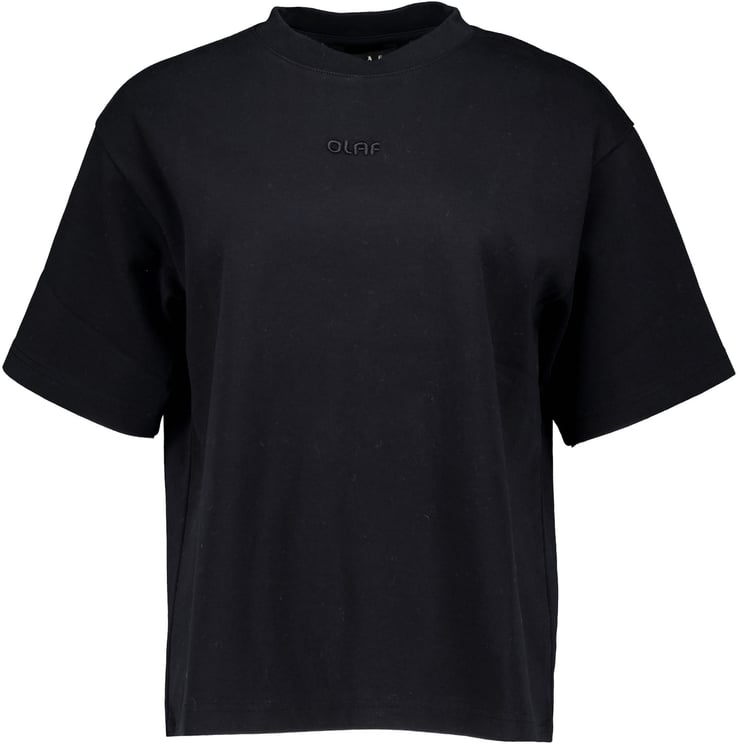 ØLÅF Olaf Wmn Retro Logo Boxy Tee T-shirts Zwart W990101