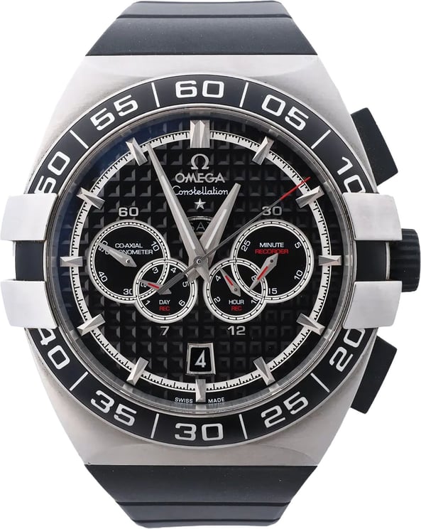 Omega Omega Constellation Double Eagle 121.32.44.52.01.001 8507346 SS x Rubber AT Watch with Black Dial