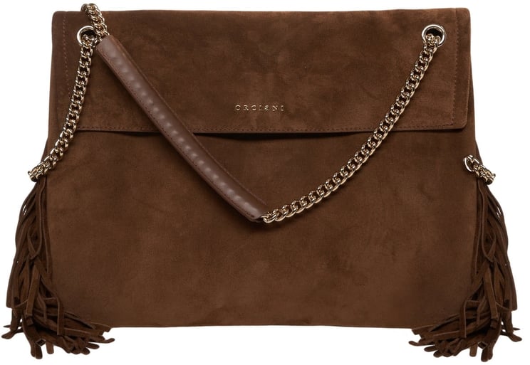Orciani Shoulder bag with fringes  'Venus Peach'