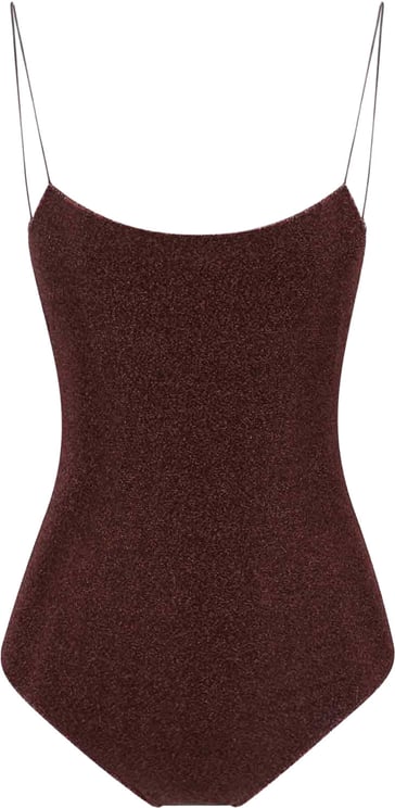 Oséree “Lumière” Metallic One-Piece Swimsuit – Brown
