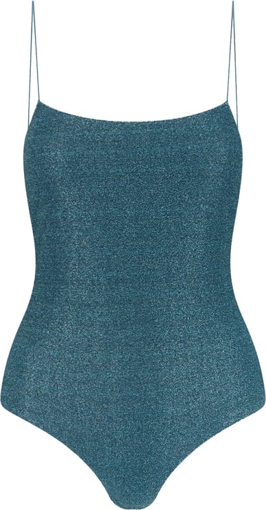 Oséree “Lumière” Metallic One-Piece Swimsuit – Blue