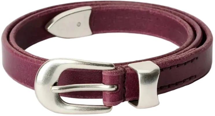 Our Legacy 2 CM BELT SHADOW BERRY LEATHER