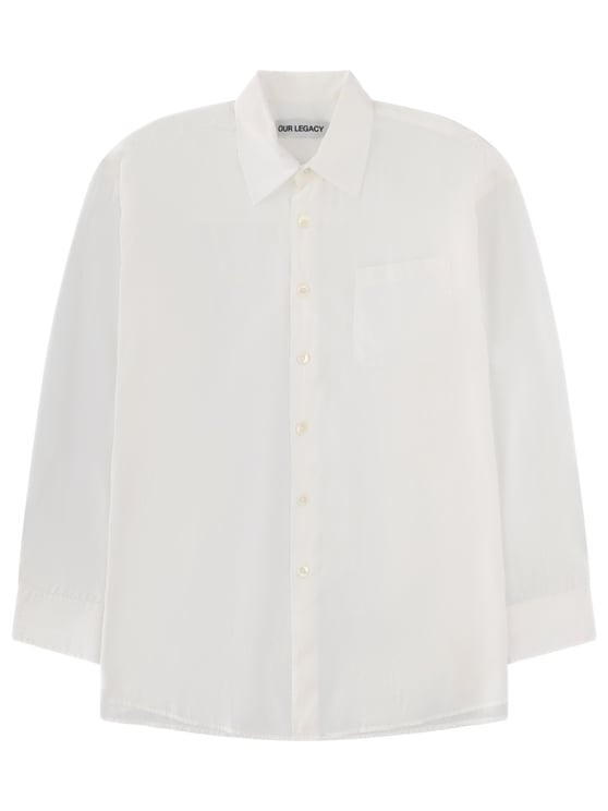 Our Legacy Borrowed Silk-Cotton Oversized Shirt