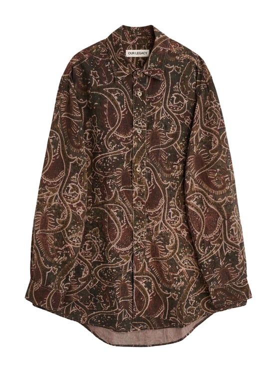 Our Legacy Brown Paisley Snake Print Shirt
