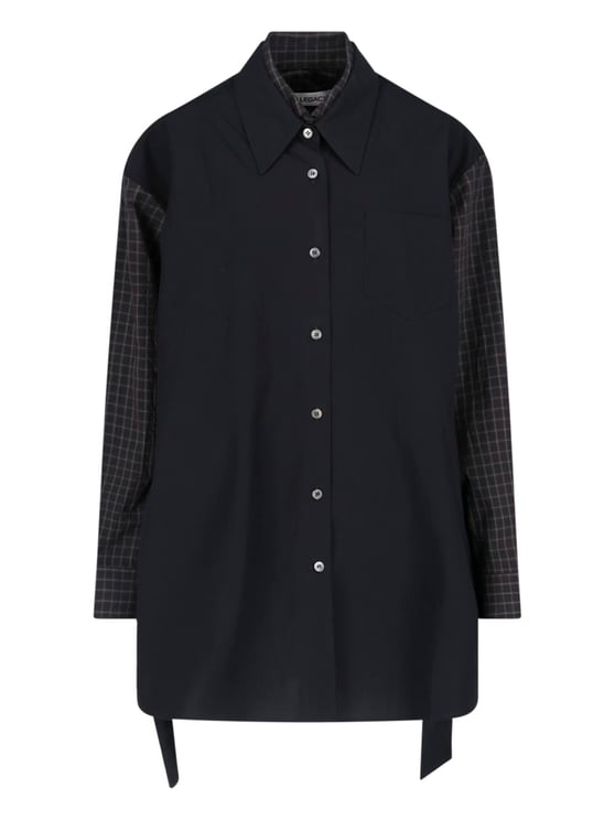 Our Legacy Black Layered Checkered Detail Shirt