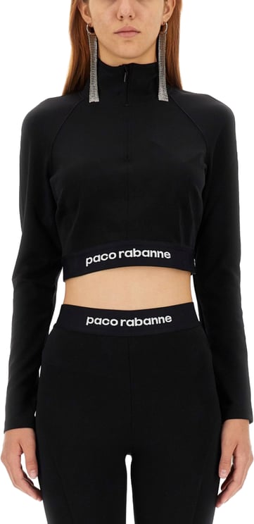 Paco Rabanne Cropped Top With High Collar