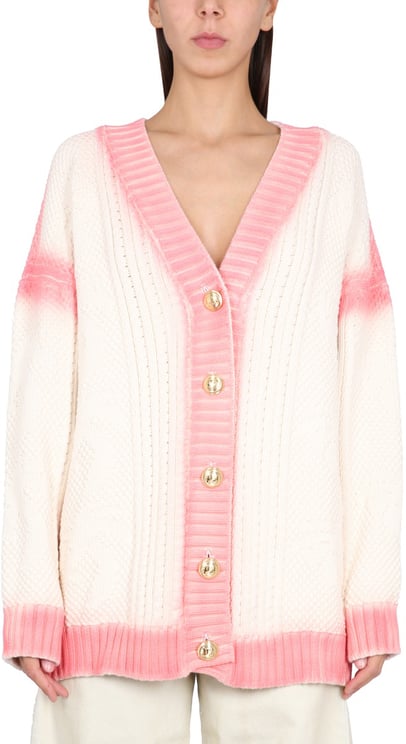 Palm Angels PATENT LEATHER EFFECT PALM CARDIGAN