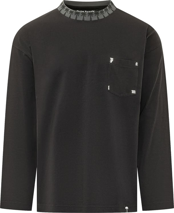 Palm Angels T-shirt con Taschino a Maniche Lunghe