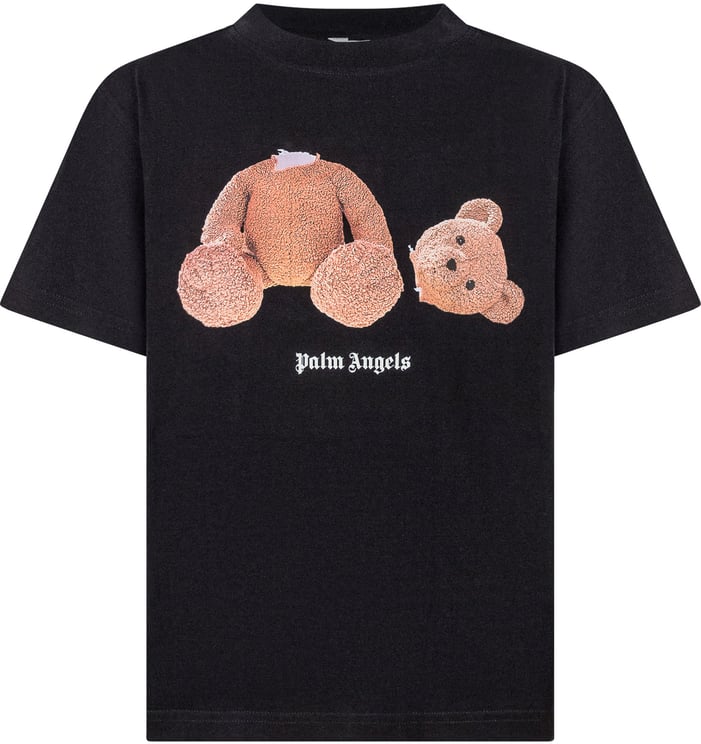Palm Angels Palm Angels Kids T-shirt Nera con Stampa Teddy Bear