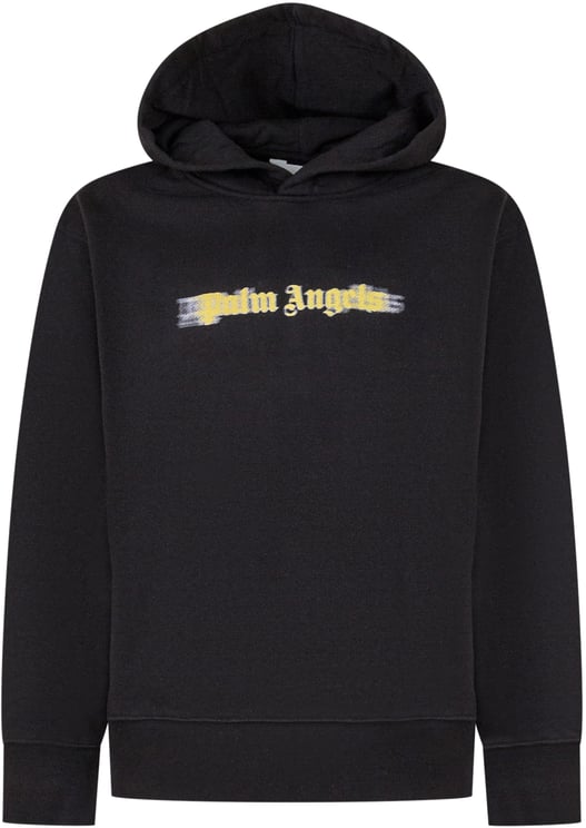 Palm Angels Palm Angels Kids Felpa Nera con Cappuccio e Logo