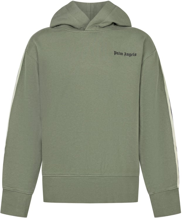 Palm Angels Palm Angels Felpa con Cappuccio Verde in Cotone
