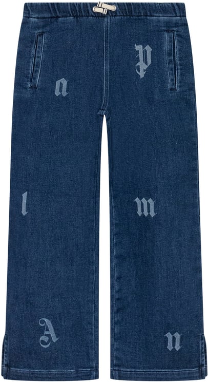 Palm Angels Palm Angels Kids Pantaloni Denim con Stampa Logo