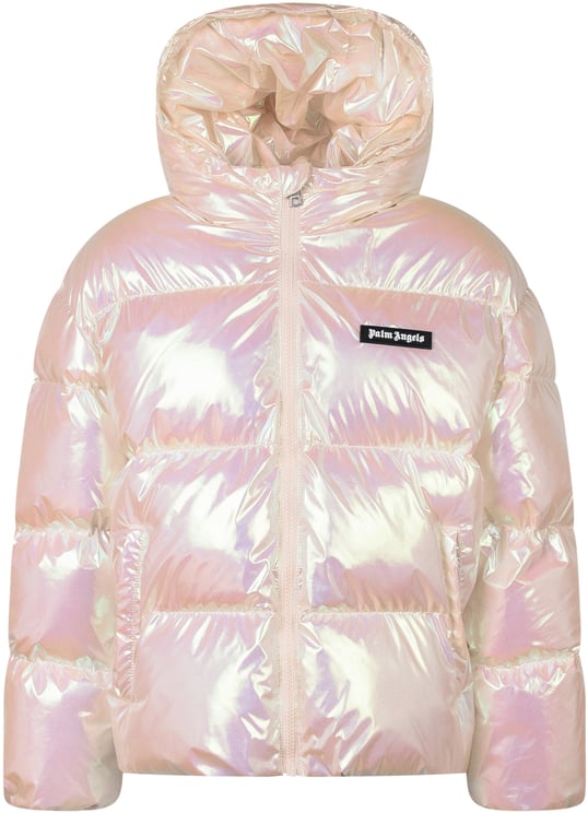Palm Angels Palm Angels Kids Piumino Olografico con Cappuccio