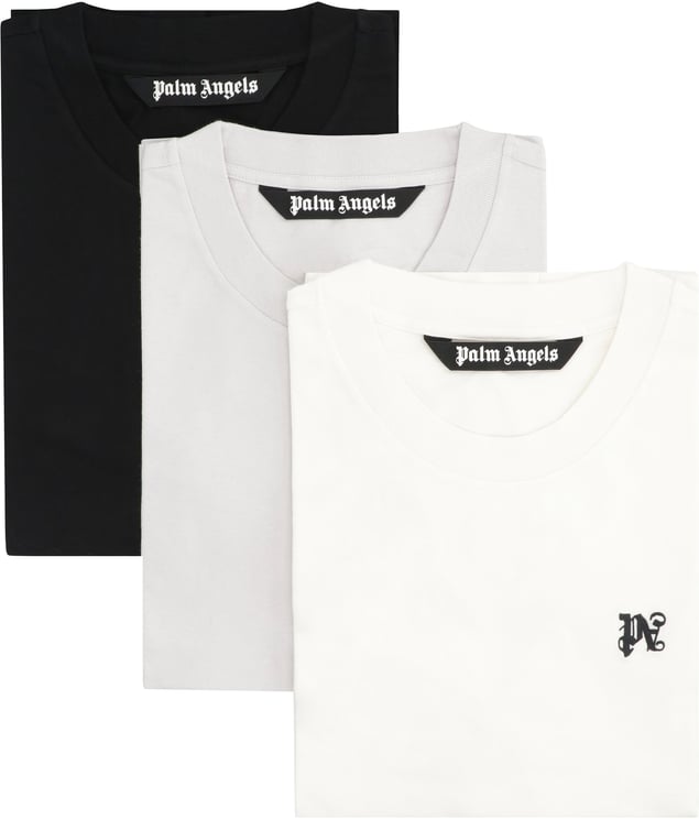 Palm Angels Set of three crew-neck t-shirts in cotton