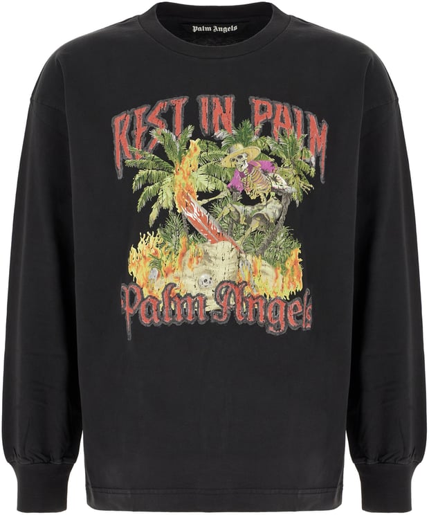 Palm Angels Palm Angels Charcoal cotton t-shirt