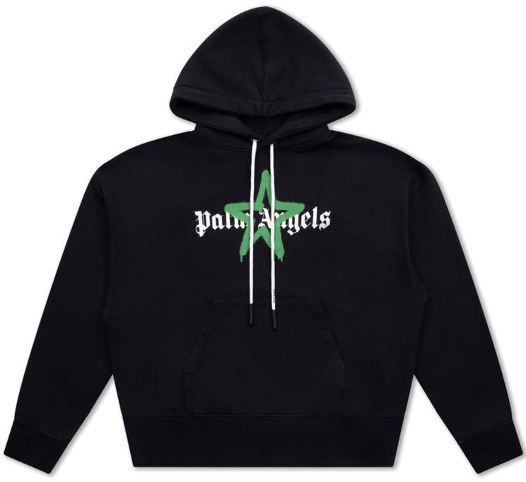 Palm Angels Palm Angels Star Sprayed Hoodie (Zwart/Groen)