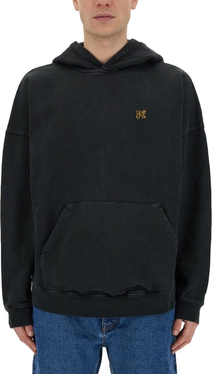 Palm Angels "Burning Monogram" Print Sweatshirt