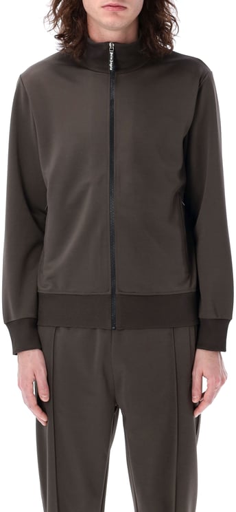 Palm Angels Back Curved Logo Track Jacket Grigio