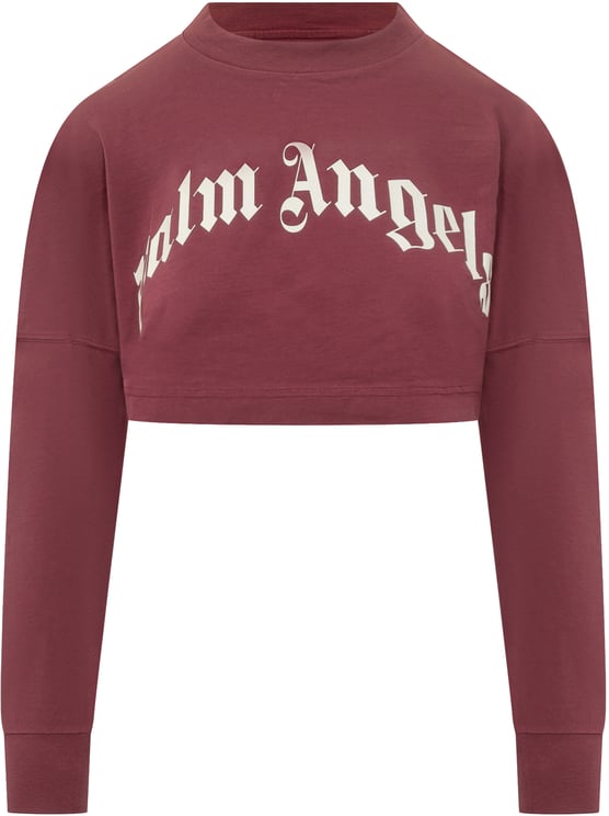 Palm Angels Palm Angels Felpa Crop in Cotone con Logo