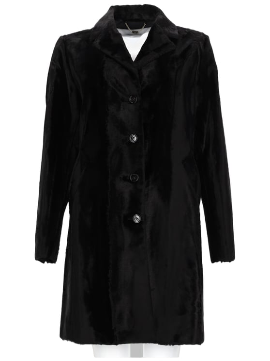Palto Single-Breasted Coat With Classic Collar And Four Front Buttons