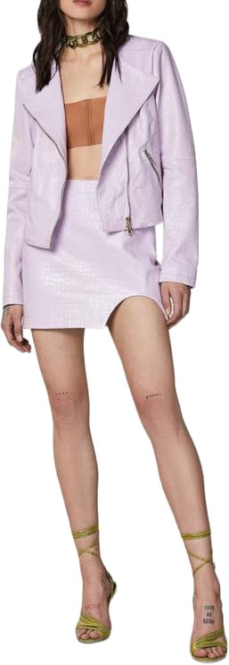 Patrizia Pepe Patrizia Pepe Purple Leather Mini Skirt