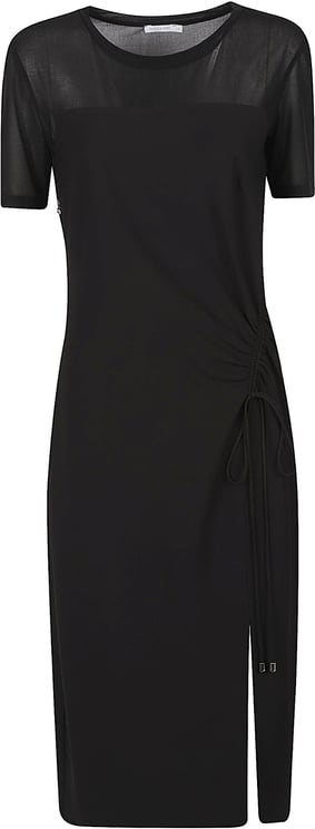 Patrizia Pepe Short Sleeve Midi Dress Black