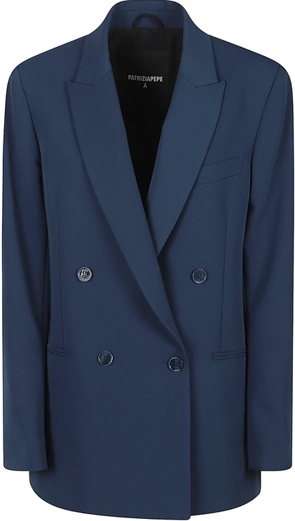 Patrizia Pepe Double Breasted Jacket Blue