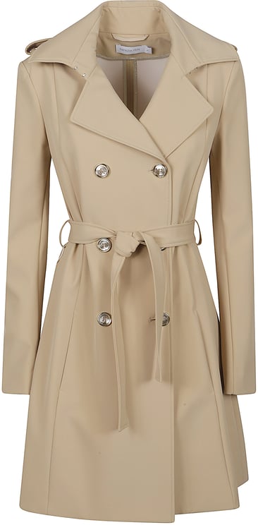 Patrizia Pepe Double Breasted Trench Brown