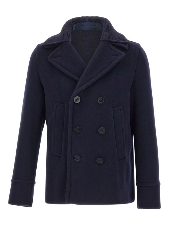 Paul & Shark Double-Breasted Wool Peacoat With Structured Silhouette