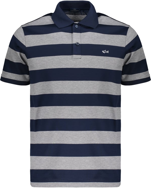 Paul & Shark Striped polo in blue and gray