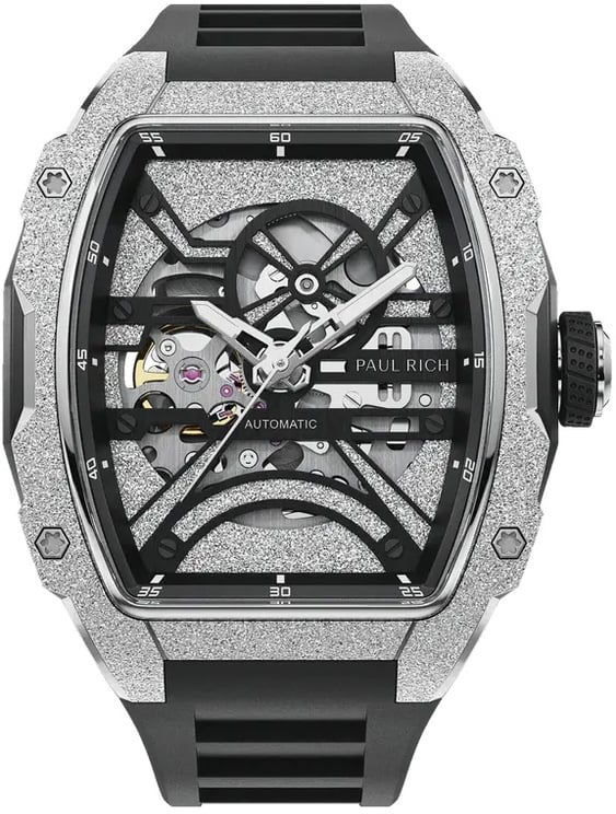 Paul Rich Astro Skeleton Abyss Silver automatisch FAS22 horloge 42.5 mm