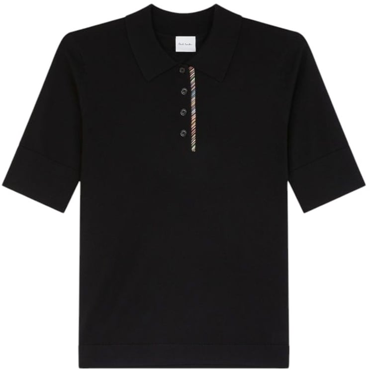 Paul Smith Polo maille noir manches courtes ganse baya col Paul Smith Femme W1R 624N T11181 79