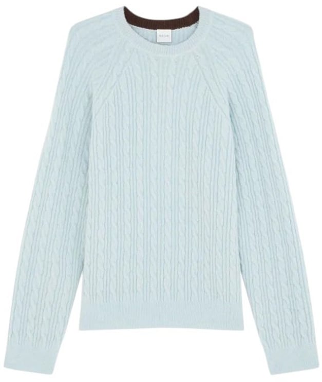 Paul Smith Pull torsades bleu ciel  col rond Paul Smith Homme M1R 564Z T02831 40