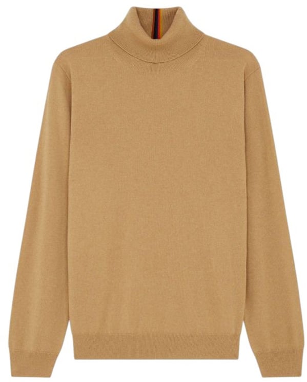 Paul Smith Pull col roulé camel bayadère col arrière cachemire Paul Smith homme M1R 280Y N02497 18