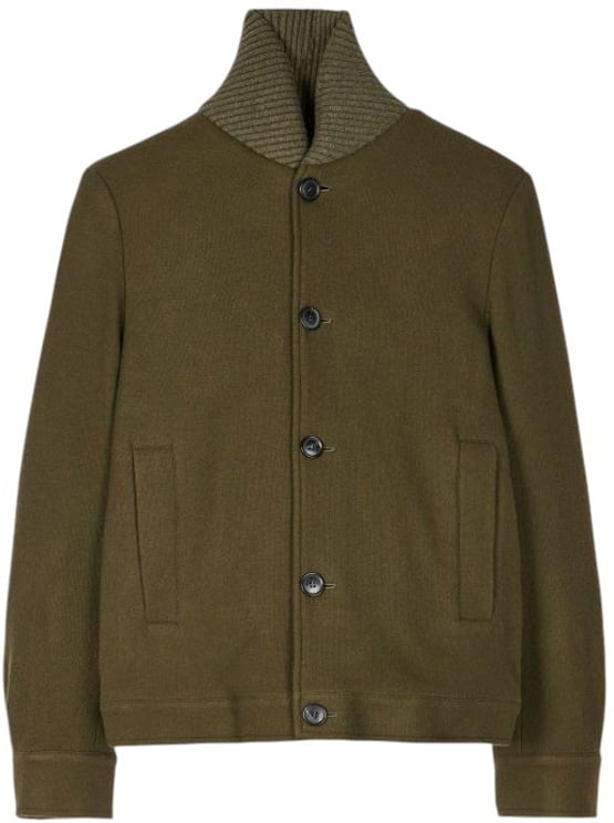 Paul Smith Blouson maille boutons col montant vert Paul Smith Homme M1R 704Z T02472 35