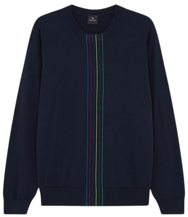 Paul Smith Pull fin navy rayures multi col rond Paul Smith homme M2R 491Z T22513 49
