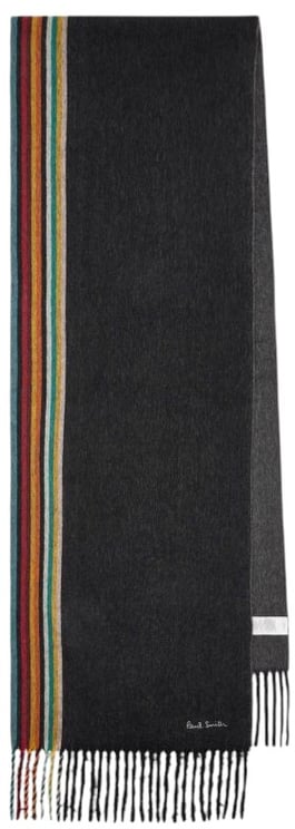 Paul Smith Echarpe unie grise côté baya cachemire Paul Smith homme femme M1A 150T N172 79A