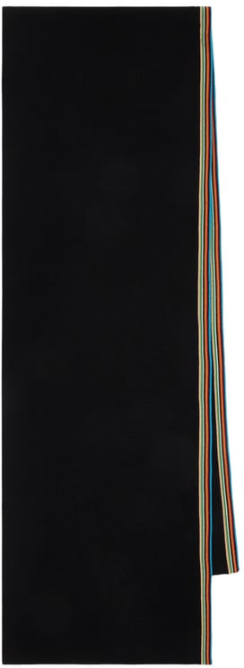 Paul Smith Echarpe laine mérinos noir bande baya  Paul Smith homme et femme M1A 151AL T725 79