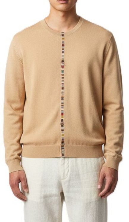 Paul Smith Pull fin camel bande bayadère centre Paul Smith Homme M1R 784Z V03026 14