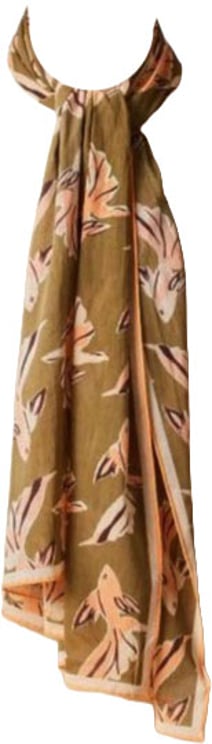 Paul Smith Foulard kaki print poissons abricot Paul Smith Femme Homme W1A 250B U941 63
