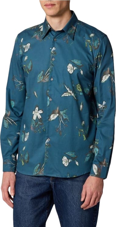 Paul Smith Chemise bleue print floral vert blanc Paul Smith Homme M2R 765X W22791 44