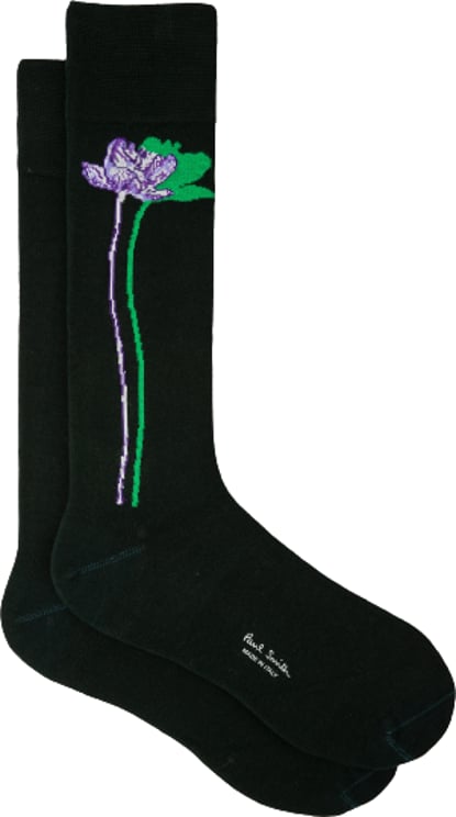 Paul Smith Chaussettes longue verte fleurs tige M1A 800MO J415 38 Paul Smith Homme