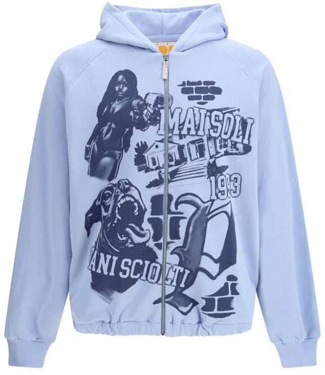 PDF di Domenico Formichetti PDF Channel Blue Cotton Sweatshirt