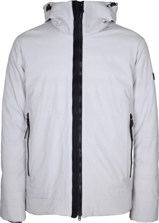 Peuterey Peuterey logo jacket in stretch polyester, light grey